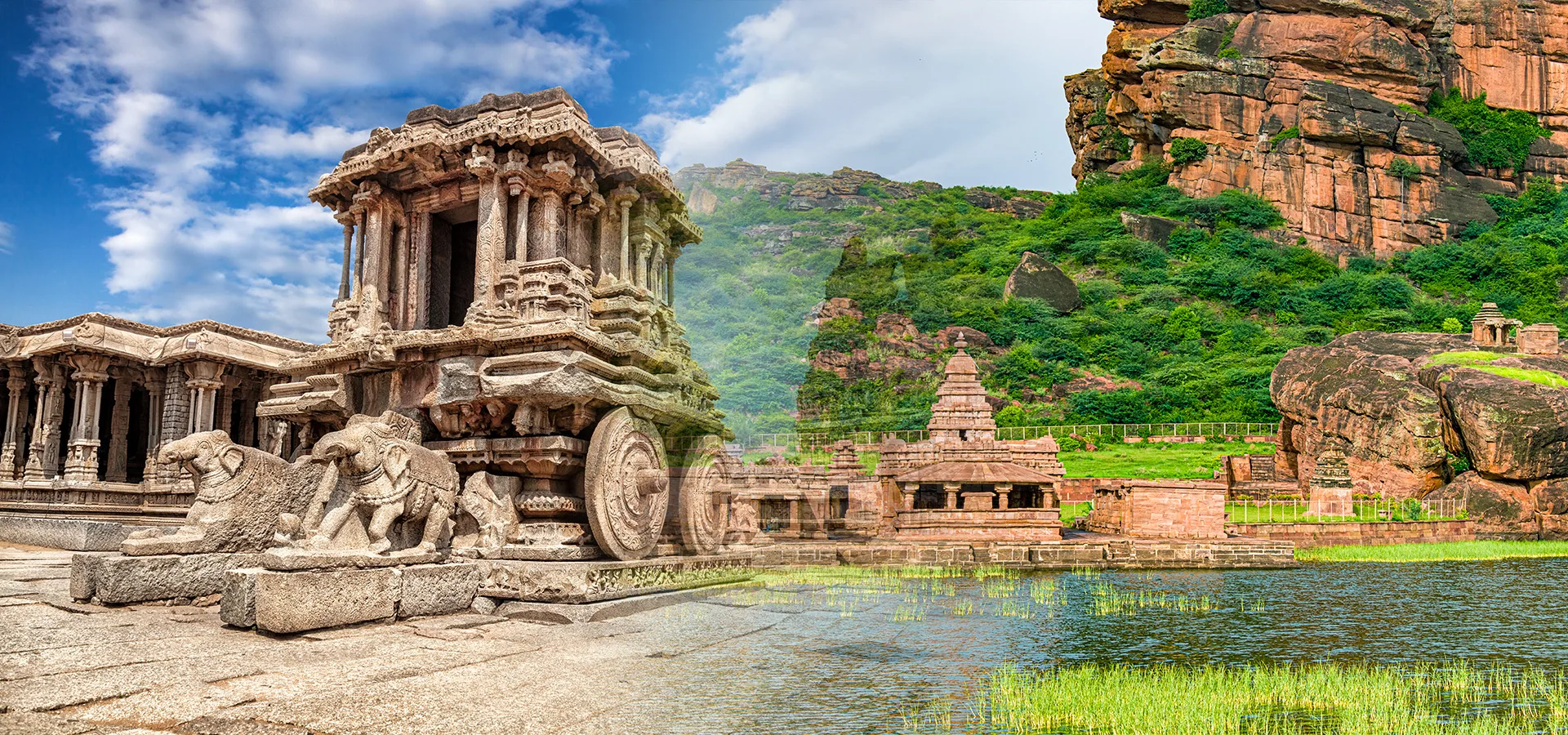 Hampi Vittala Temple stone chariot Vijayanagara ruins Karnataka